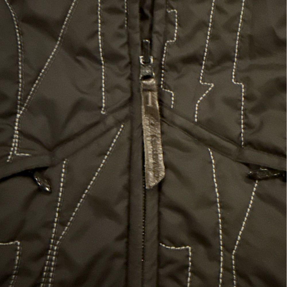 Salomon Women's Medium Signature Embroidered Quilted Black Hooded Jacket Coat - Picture 11 of 13